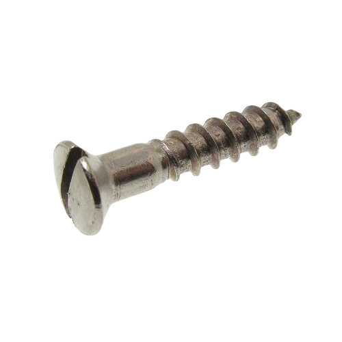 Slotted Raised Countersunk Head Wood Screw Stainless Steel