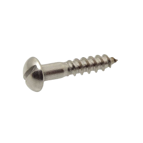 Slotted Round Head Wood Screw - Stainless Steel