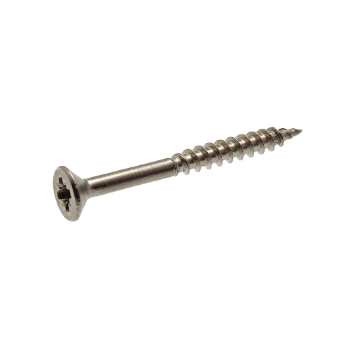 Pozidriv Cross Recessed Countersunk Head Chipboard Screw - Partial Thread / Stainless Steel
