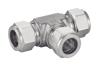 Equal Tee Union Twin Ferrule Tube Fittings Double Ring Unions