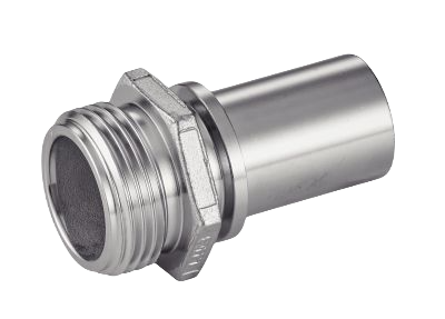 Male Bsp Threaded Coupling, With Smooth Hose Shank And Collar Safety Clamps