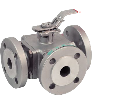 3 Ways Ball Valve With Flanges - Full Bore
