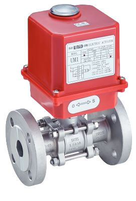 3 Pieces Ball Valve With Electrical Servomotor 230V - Flanged Ends